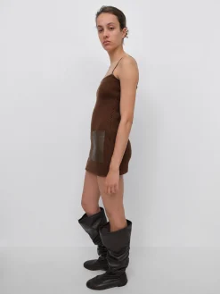 Gimaguas Leather|Dresses*Combo Mini Dress